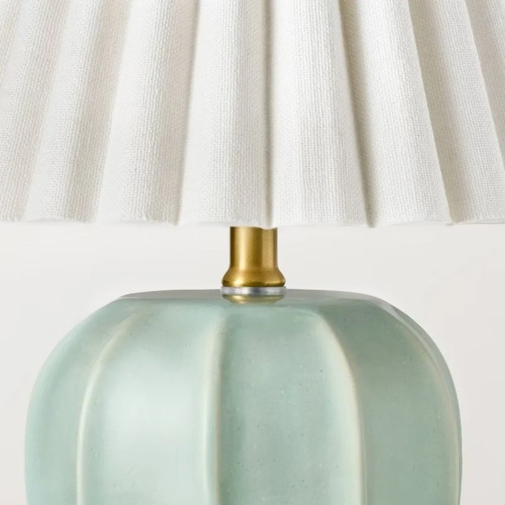 Ceramic Lamp with Scallop Shade Blue/Ivory - Hearth & Hand Magnolia